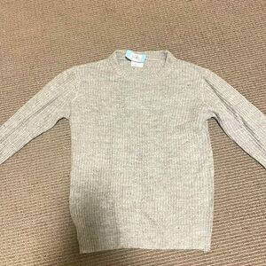 Cotton blend Light Gray Knit Crewneck Sweater
